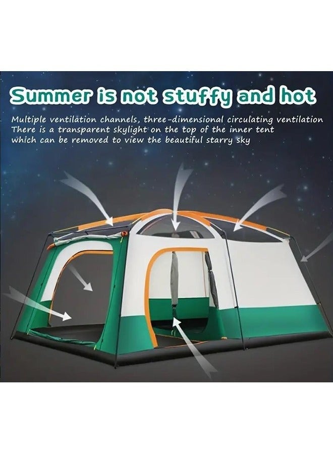 Arabest Portable Camping Tent,8-12 Persons Large Waterproof Outdoor Tent ,Two Bedroom, One Living Room Tent with Storage Pockets, Sunproof and Rainproof Camping Tent, UPF 50+ UV Protection Wind Resistant Tent for Camping, Hiking, Mountaineering,Family Gathering，Parties, Music Festival(Included Carry Bag) - Image 5